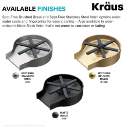 Glass Rinser for Kitchen Sink in Spot-Free Stainless Steel