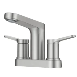 2-Handle 4-inch Centerset Bathroom Faucet in Spot-Free Brushed Nickelwith Pop Up Drain and Supply Lines