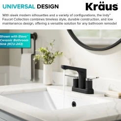 2-Handle 4-inch Centerset Bathroom Faucet in Spot-Free Brushed Nickel/ Matte Black with Pop Up Drain and Supply Lines