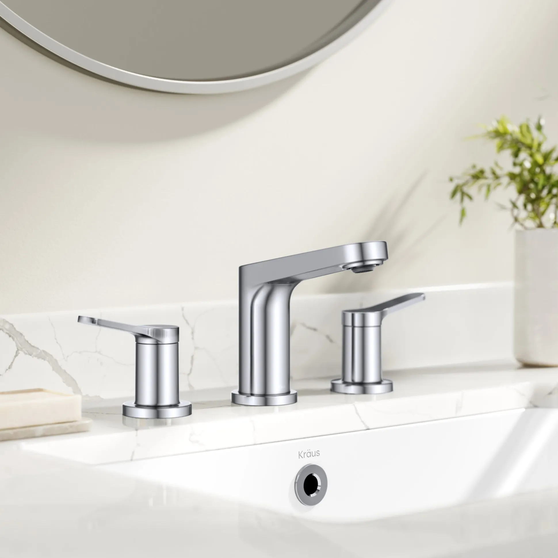 2-Handle 8-inch Widespread Bathroom Faucet in Chrome with Pop Up Drain and Supply Lines