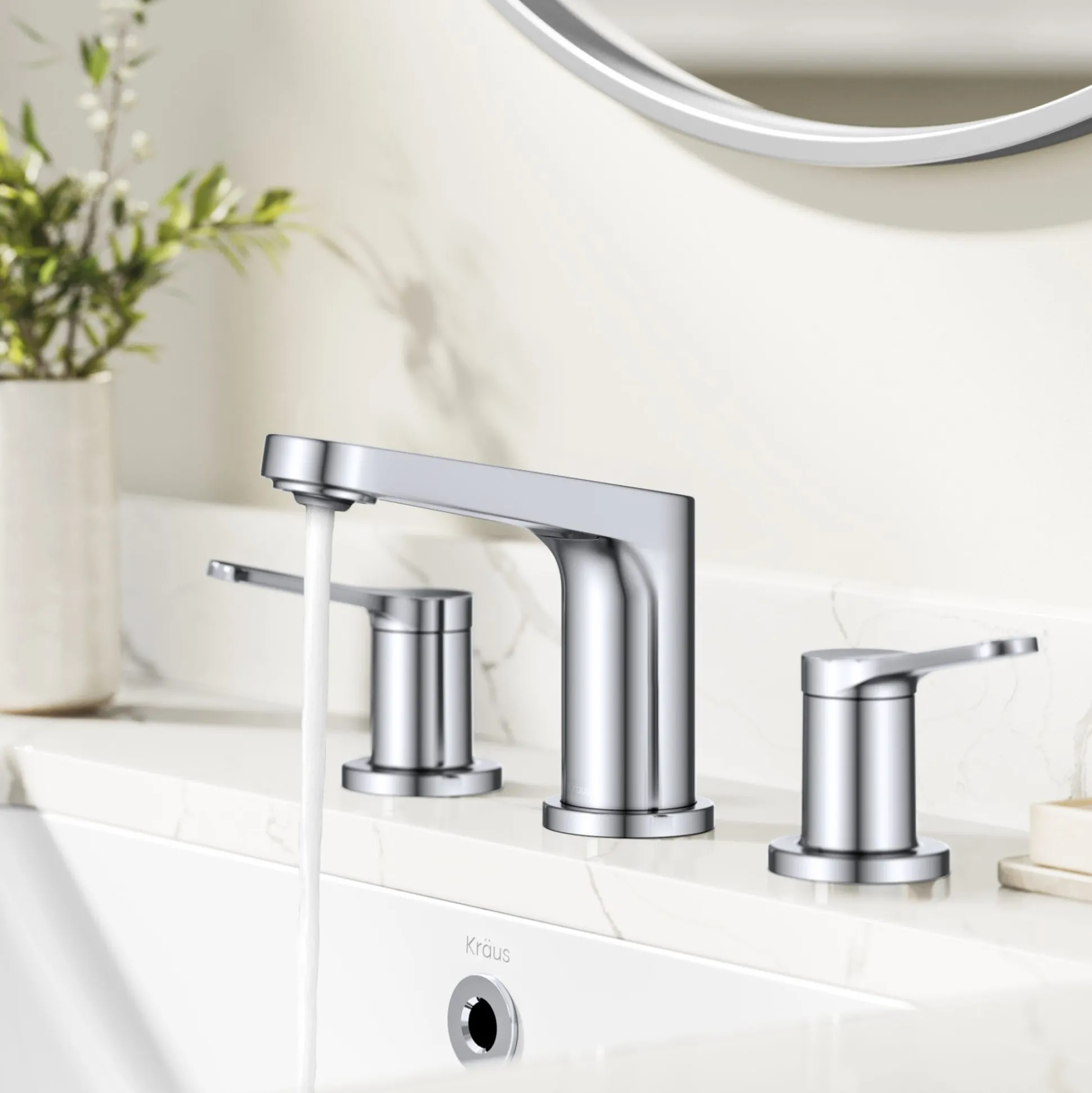 2-Handle 8-inch Widespread Bathroom Faucet in Chrome with Pop Up Drain and Supply Lines