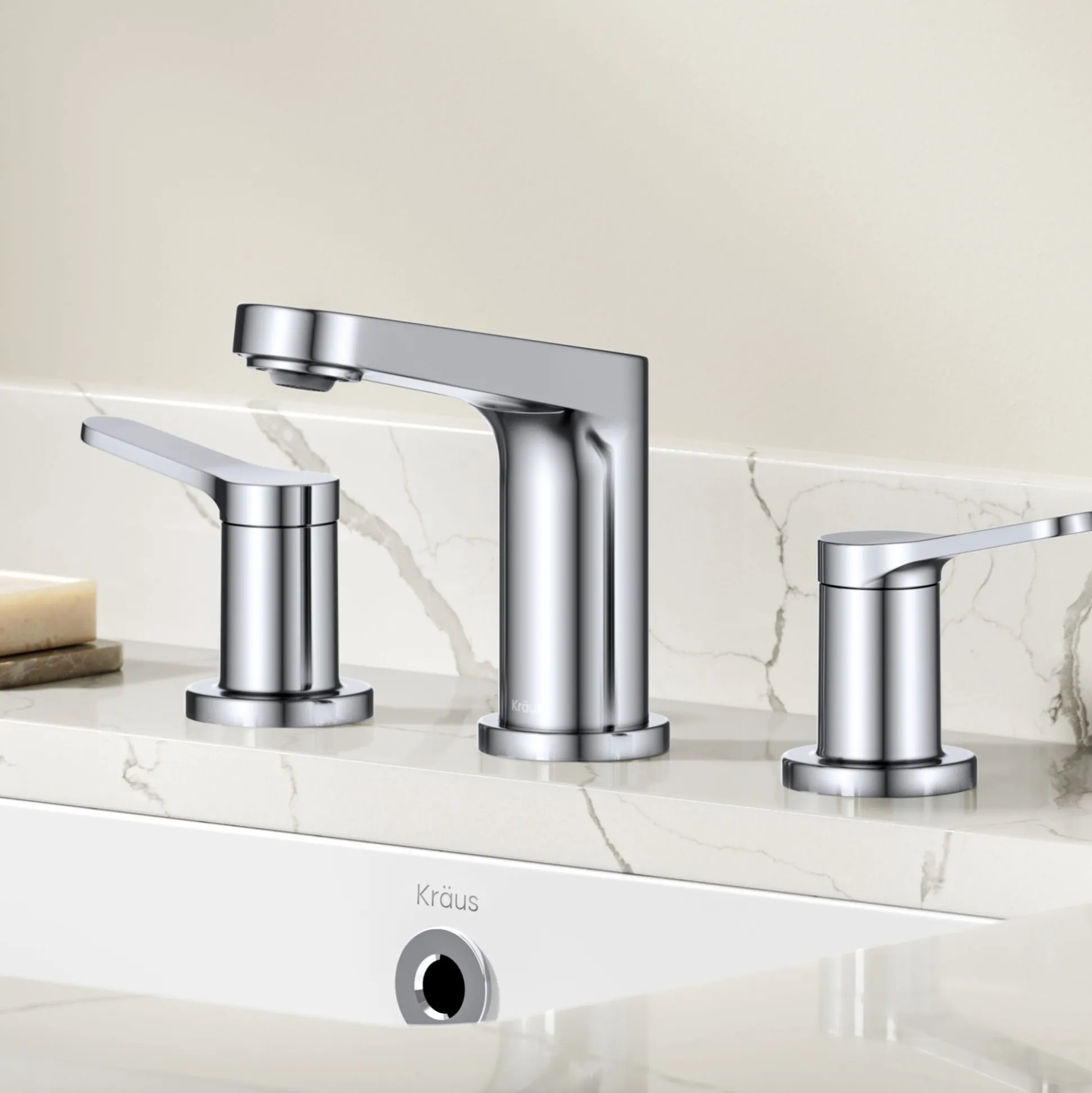 2-Handle 8-inch Widespread Bathroom Faucet in Chrome with Pop Up Drain and Supply Lines