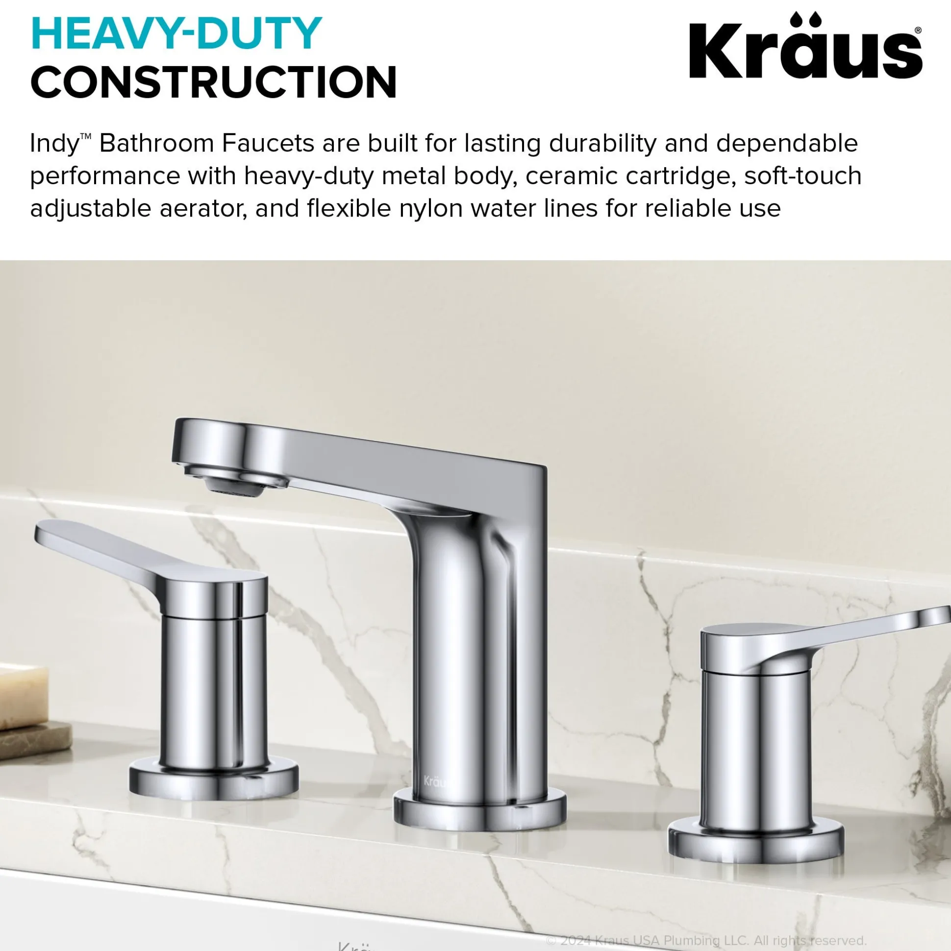 2-Handle 8-inch Widespread Bathroom Faucet in Chrome with Pop Up Drain and Supply Lines