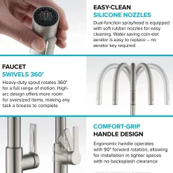 High-Arc Single Handle Pull-Down Kitchen Faucet in Matte Black / Spot Free Black Stainless Steel
