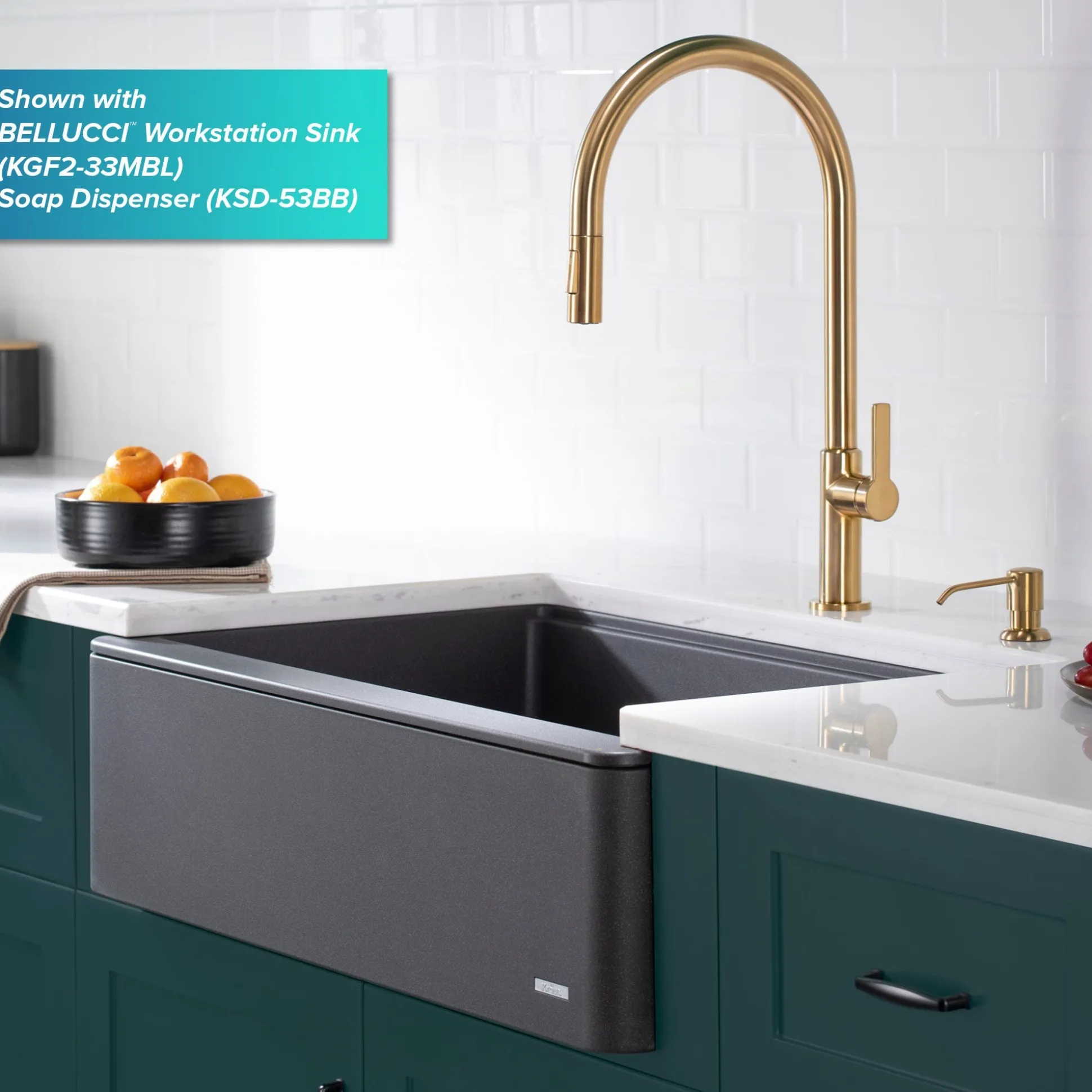 High-Arc Single Handle Pull-Down Kitchen Faucet in Brushed Brass