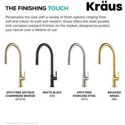 High-Arc Single Handle Pull-Down Kitchen Faucet in Brushed Brass