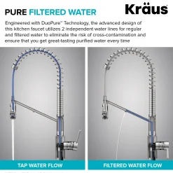 2-in-1 Commercial Style Pull-Down Single Handle Water Filter Kitchen Faucet for Reverse Osmosis or Water Filtration System in Matte Black