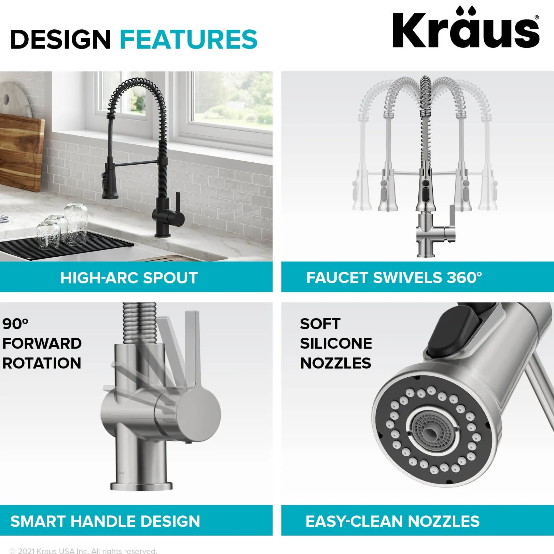 2-in-1 Commercial Style Pull Down Single Handle Water Filter Faucet for Reverse Osmosis or Water Filtration System in Matte Black