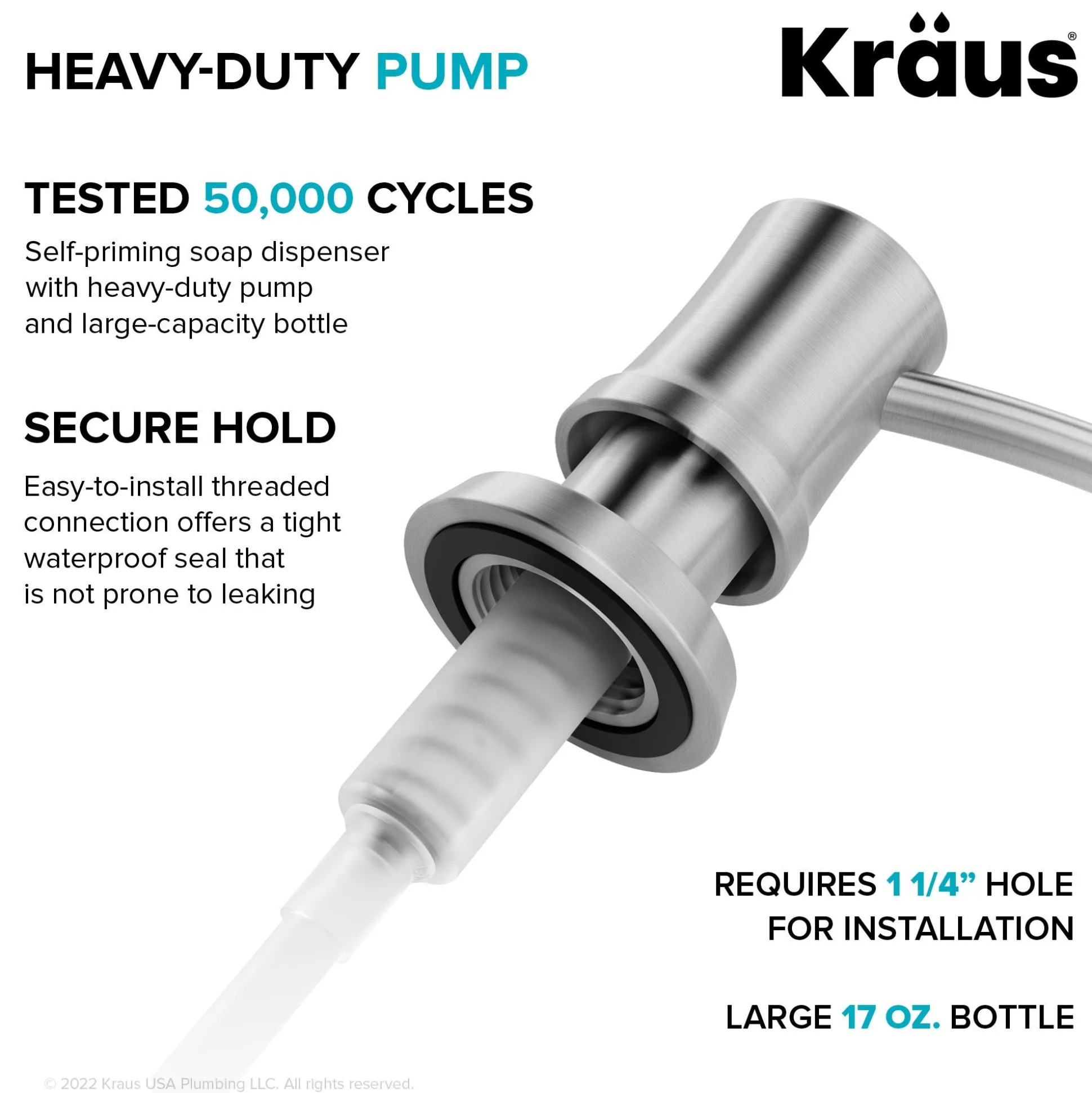 Kitchen Soap and Lotion Dispenser in Spot-Free Stainless Steel