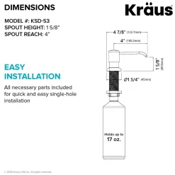 Kitchen Soap and Lotion Dispenser in Stainless Steel