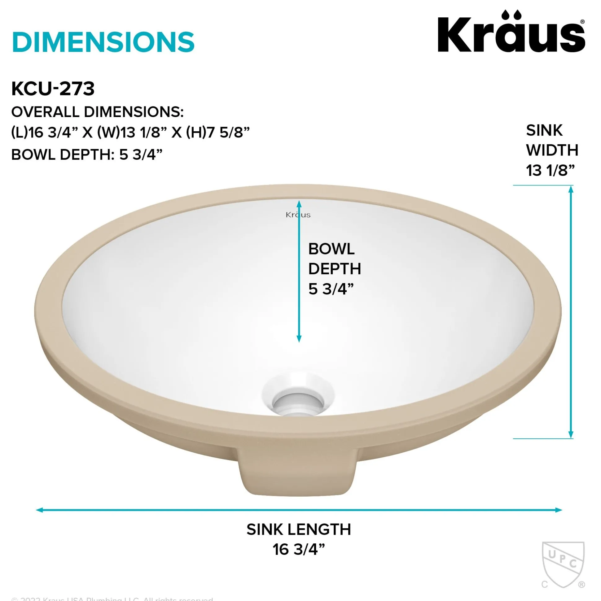 16 3/4"Oval Porcelain CeramicUndermountBathroom Sinkin Whitewith OverflowDrain