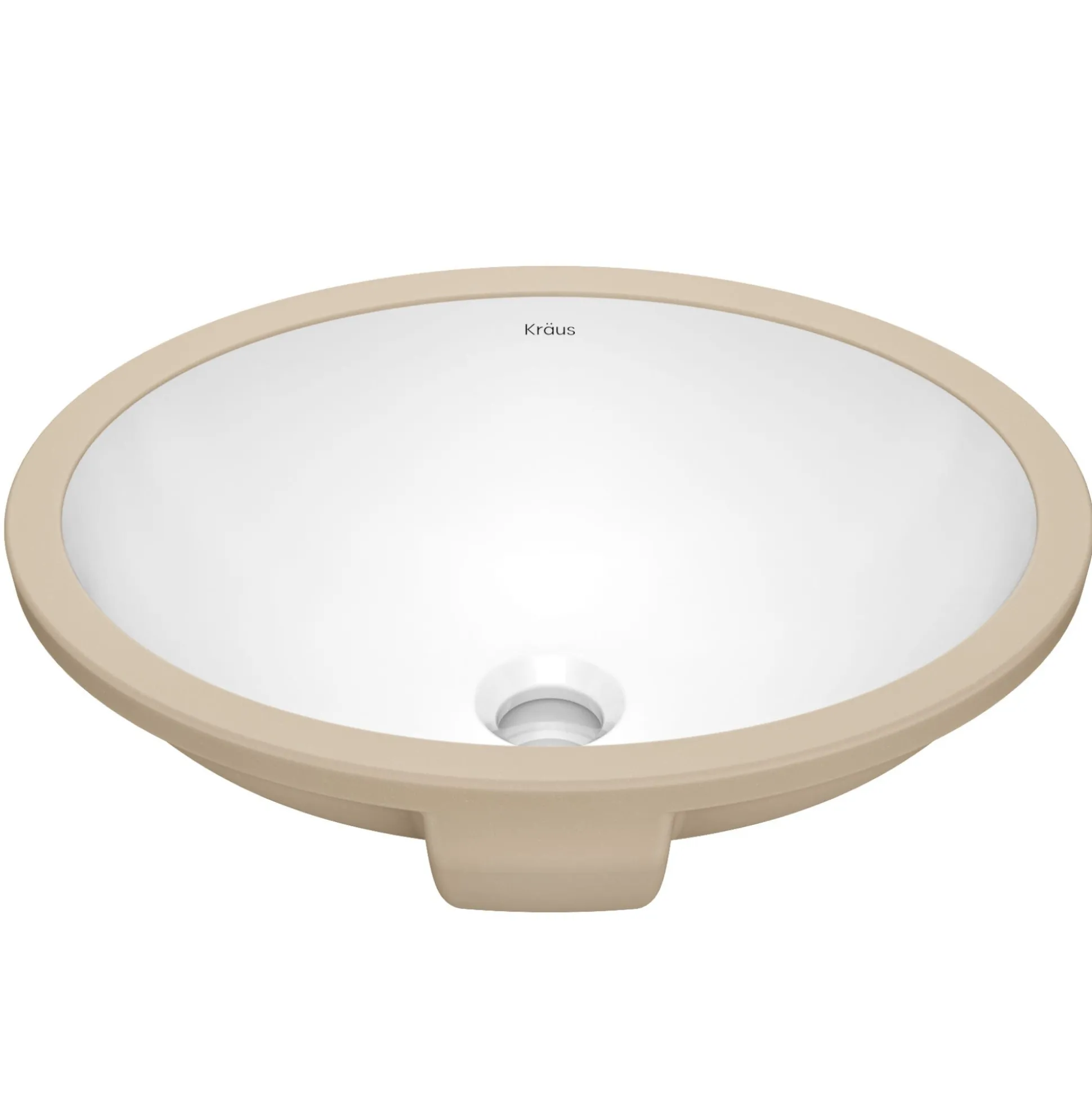 16 3/4"Oval Porcelain CeramicUndermountBathroom Sinkin Whitewith OverflowDrain