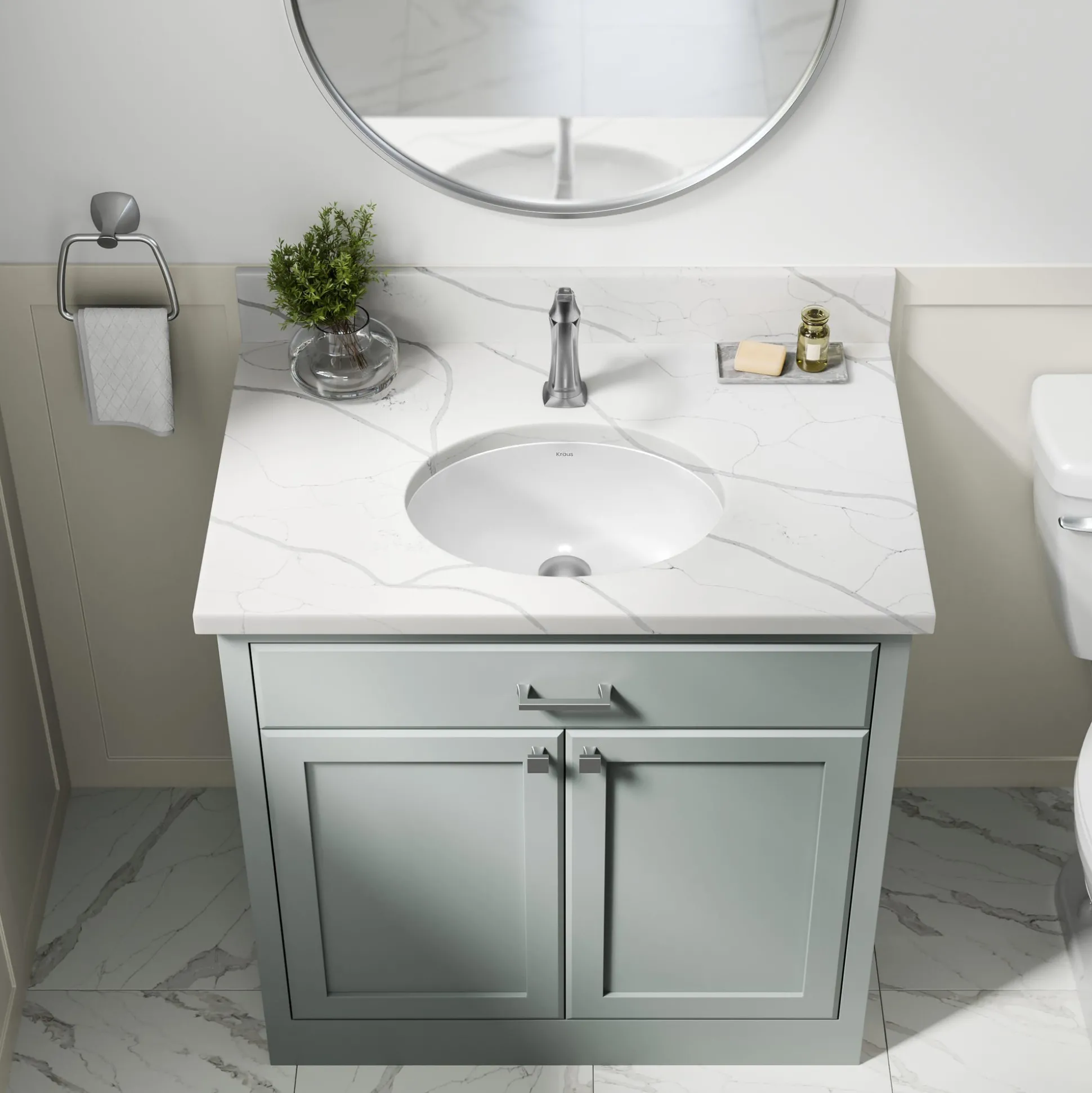 16 3/4"Oval Porcelain CeramicUndermountBathroom Sinkin Whitewith OverflowDrain