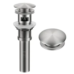 Pop-Up Drain for Bathroom Sink with Overflow in Spot-Free Stainless Steel