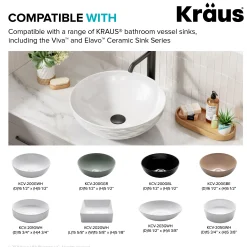 Pop-Up Drain for Bathroom Sink with Extended Threadwithout Overflow in Matte Black