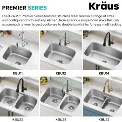 Premier 31 1/2” Undermount Single Bowl 18-Gauge Stainless Steel Kitchen Sink