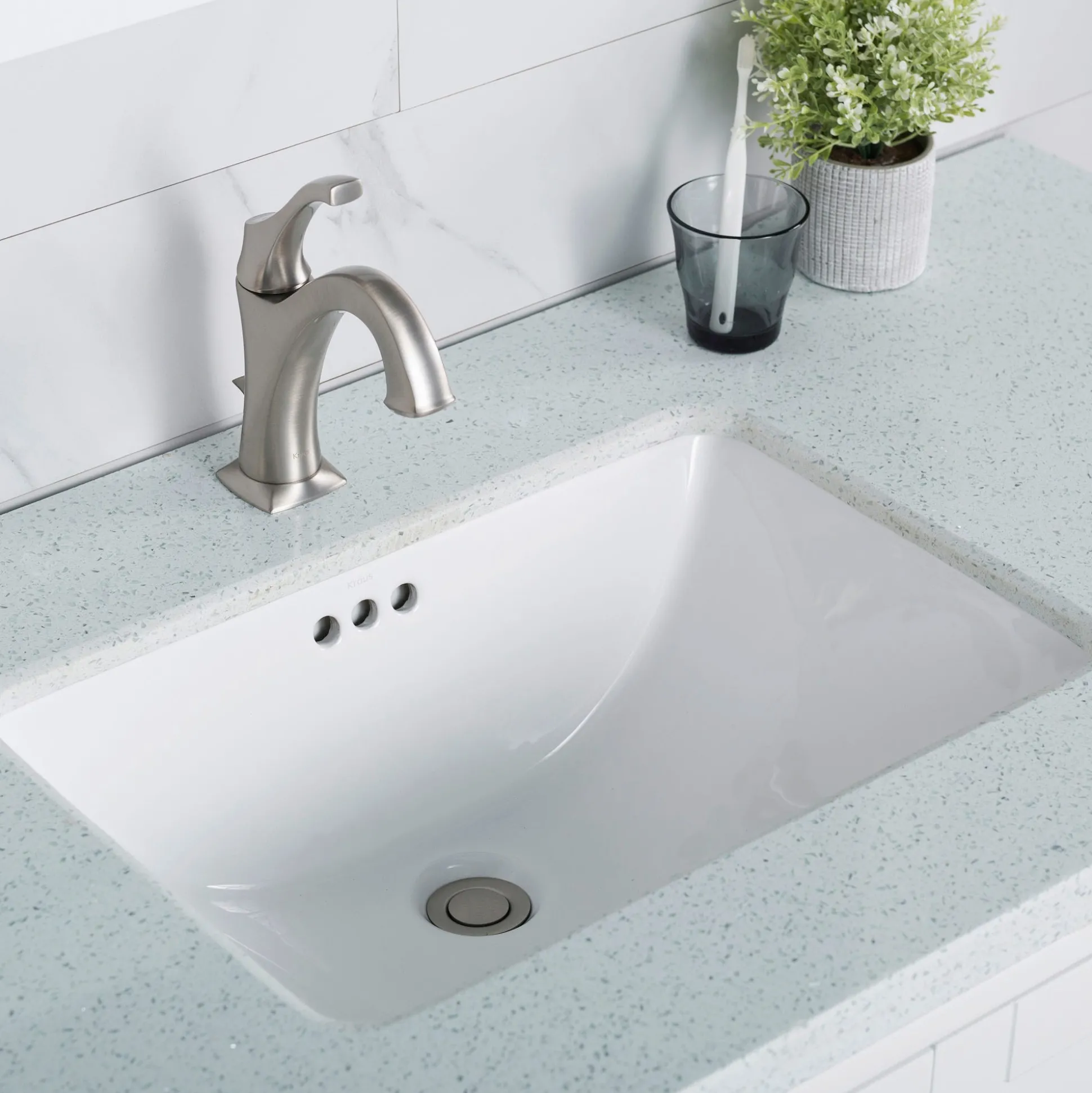 21" RectangularPorcelain CeramicUndermountBathroom Sinkin Whitewith OverflowDrain (2-Pack)