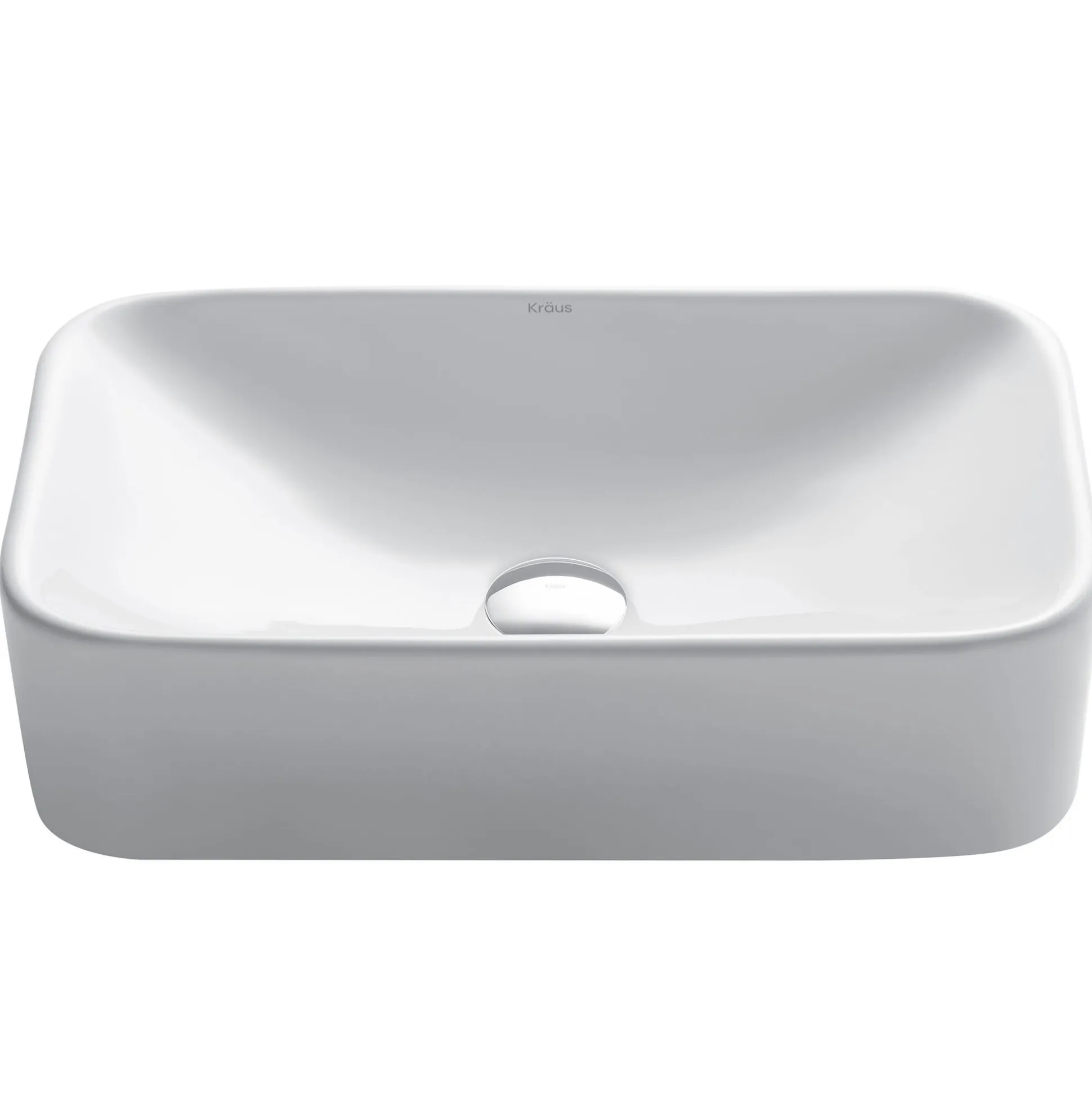 19" Rectangular Vessel Ceramic Bathroom Sink in White
