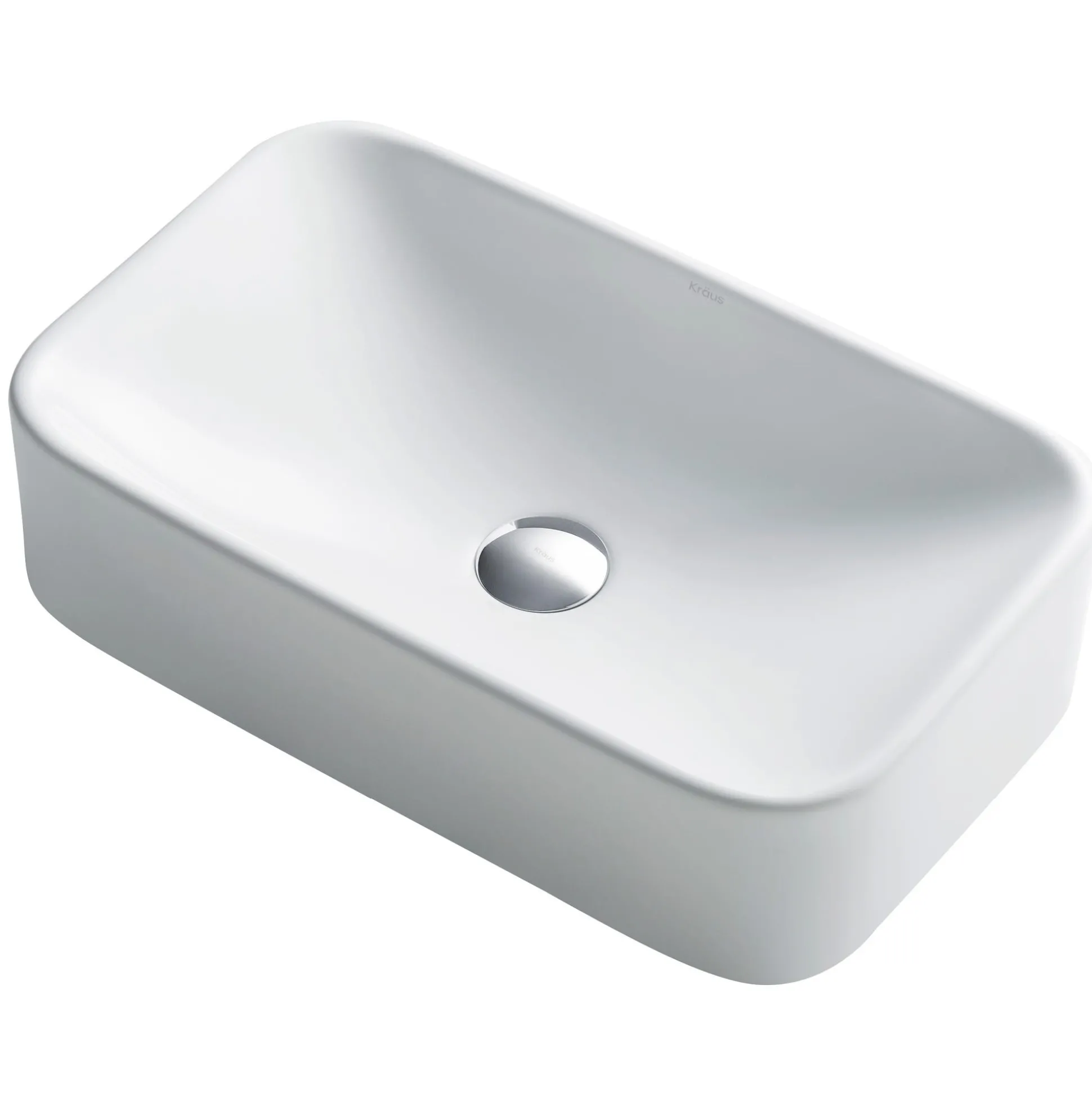 19" Rectangular Vessel Ceramic Bathroom Sink in White