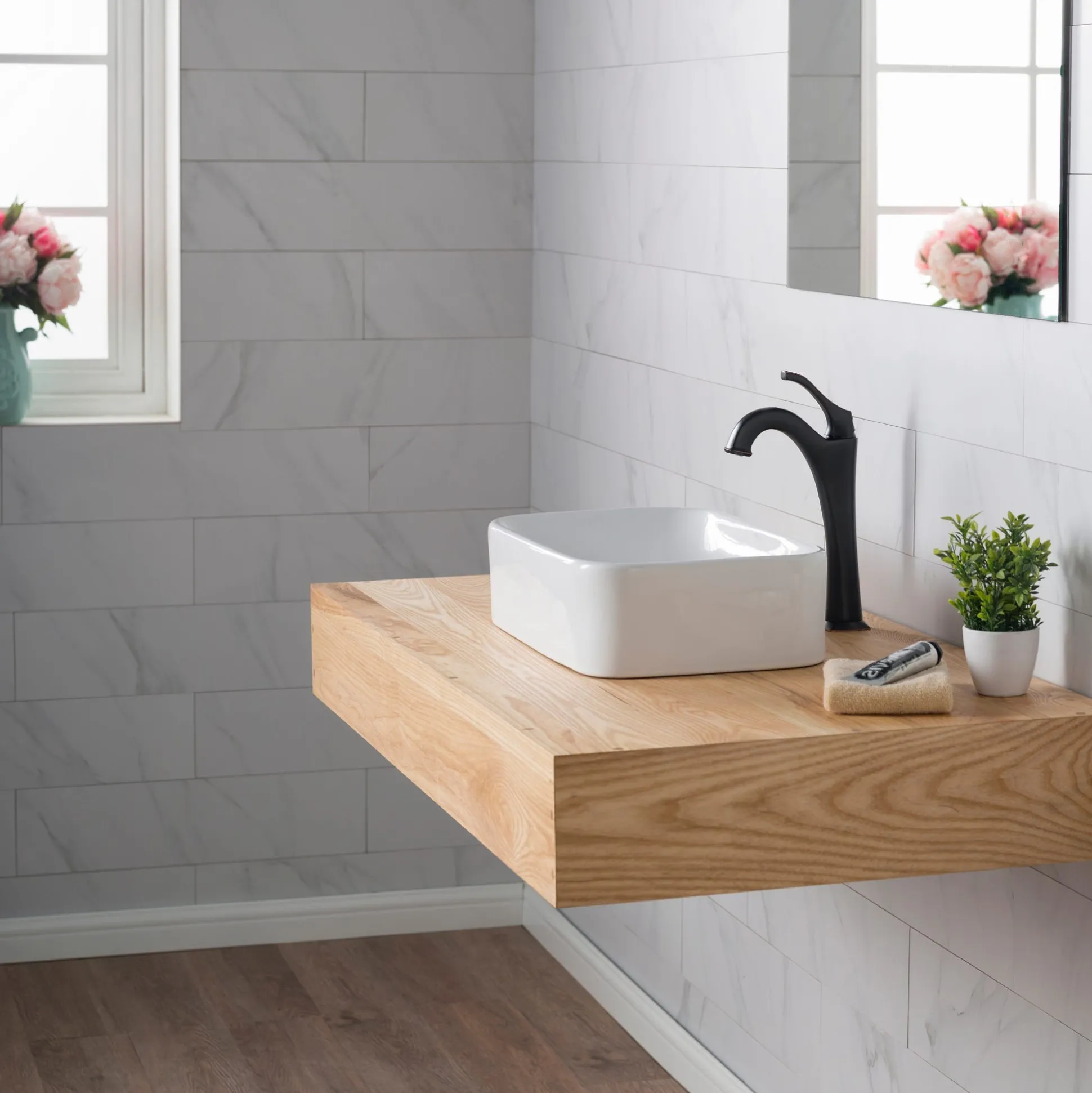 19" Rectangular Vessel Ceramic Bathroom Sink in White