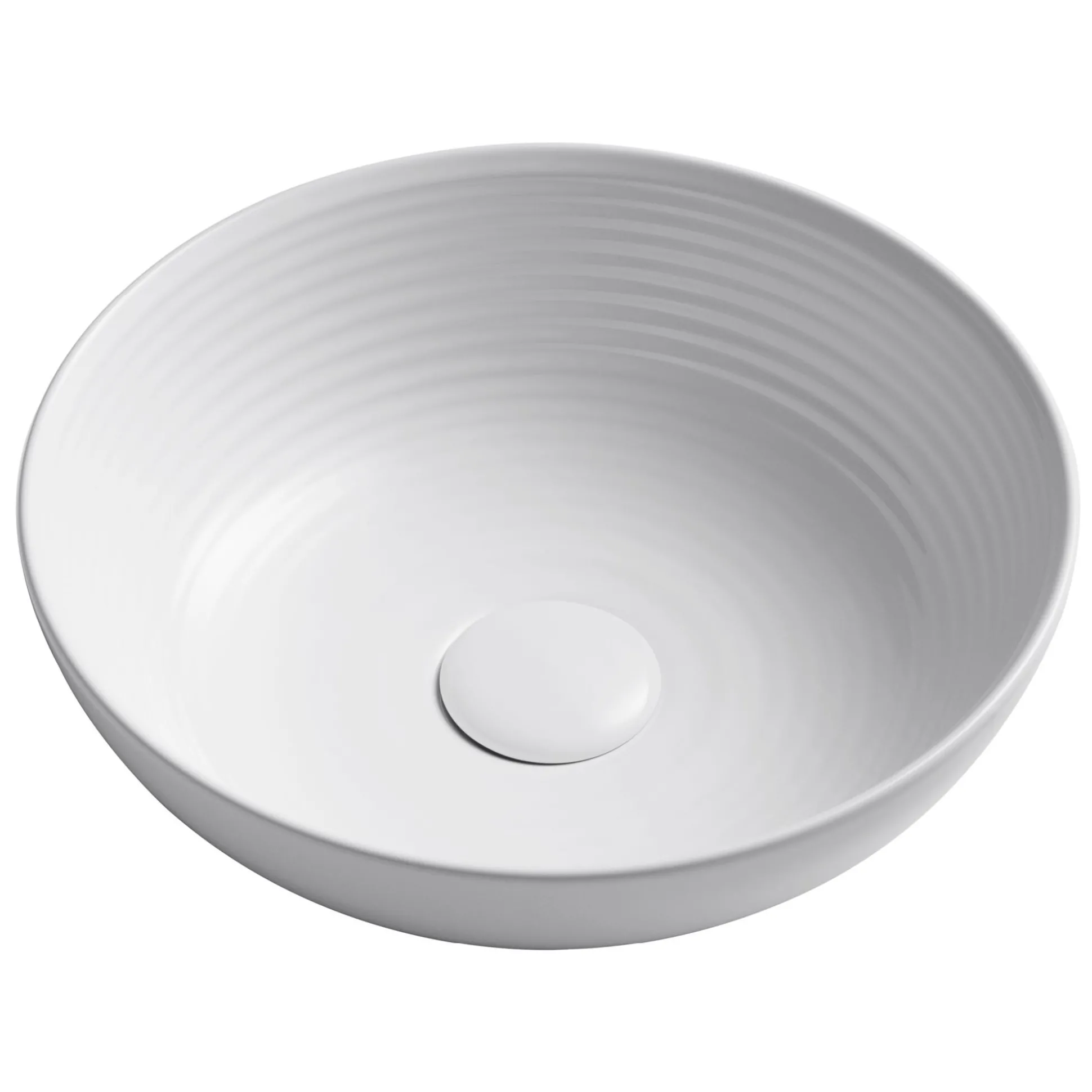 13" Round Vessel Ceramic Bathroom Sink in White