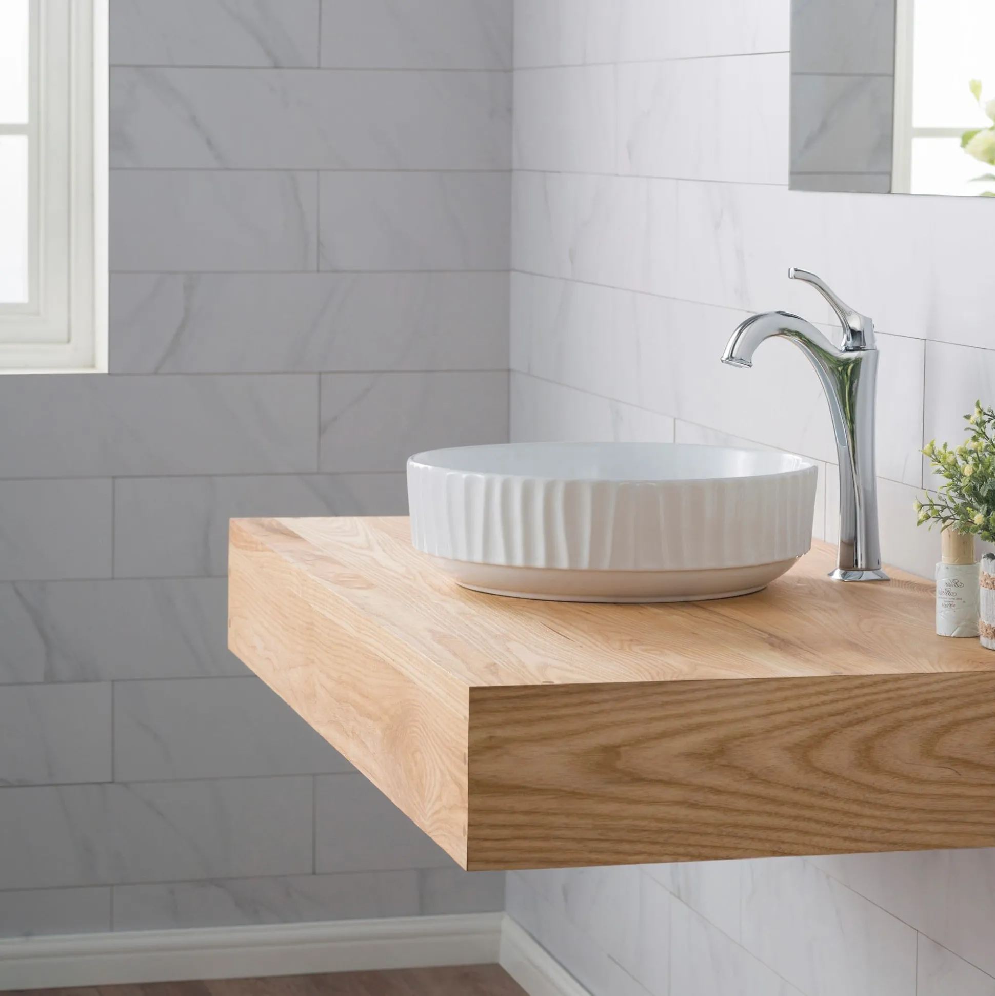 15 3/4" Round Vessel Ceramic Bathroom Sink in White