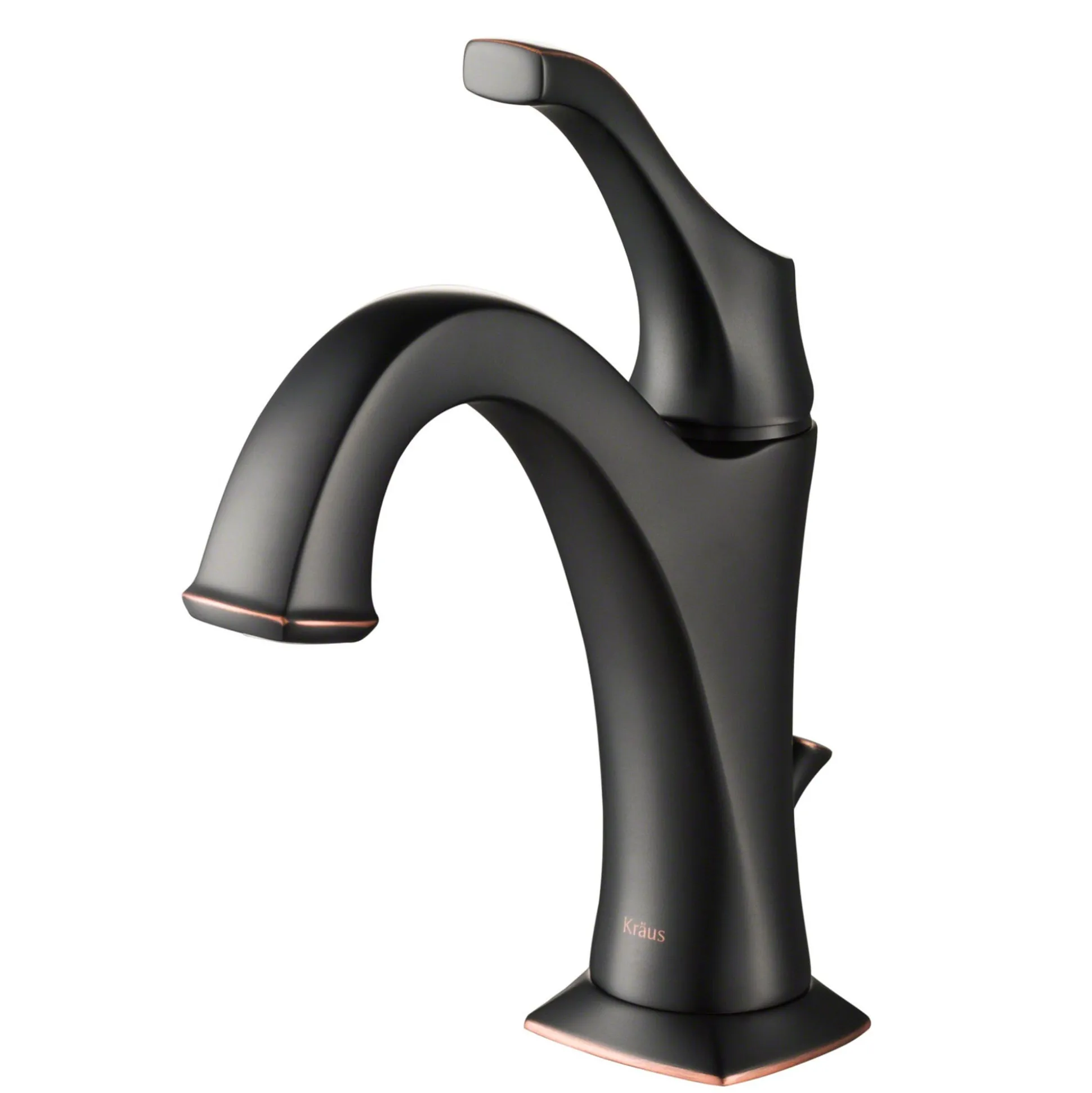 Single Handle Basin Bathroom Faucet with Lift Rod Drain and Deck Plate in Oil Rubbed Bronze