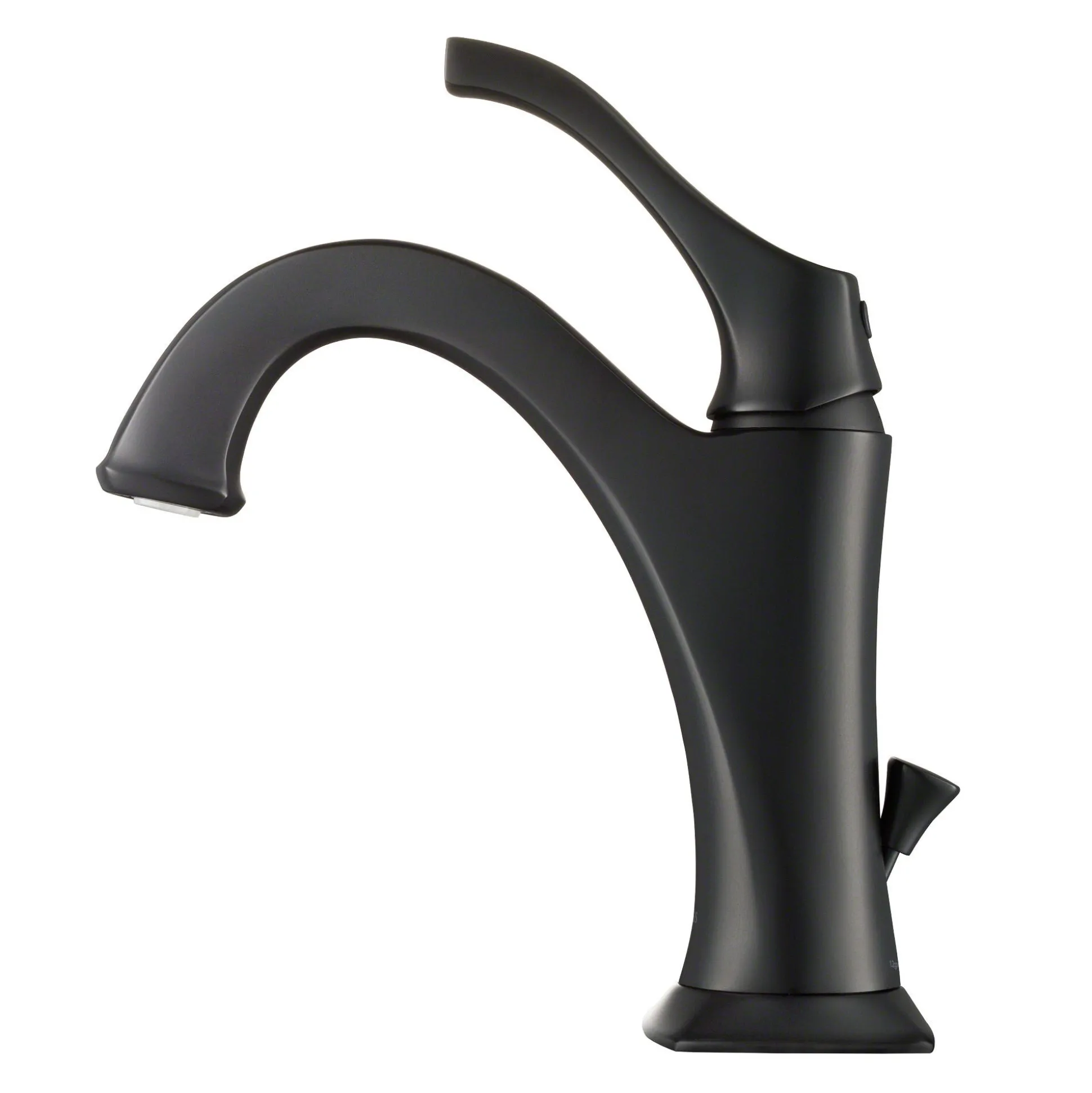 Single Handle Basin Bathroom Faucet with Lift Rod Drain and Deck Plate in Matte Black (2-Pack)