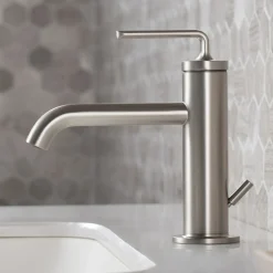 Single Handle Basin Bathroom Faucet with Lift Rod Drain in Spot Free Stainless Steel (2-Pack)