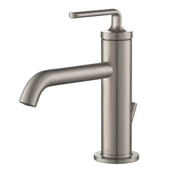 Single Handle Basin Bathroom Faucet with Lift Rod Drain in Spot Free Stainless Steel (2-Pack)