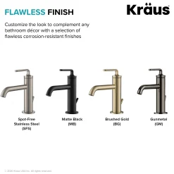 Single Handle Basin Bathroom Faucet with Lift Rod Drain in Spot Free Stainless Steel (2-Pack)