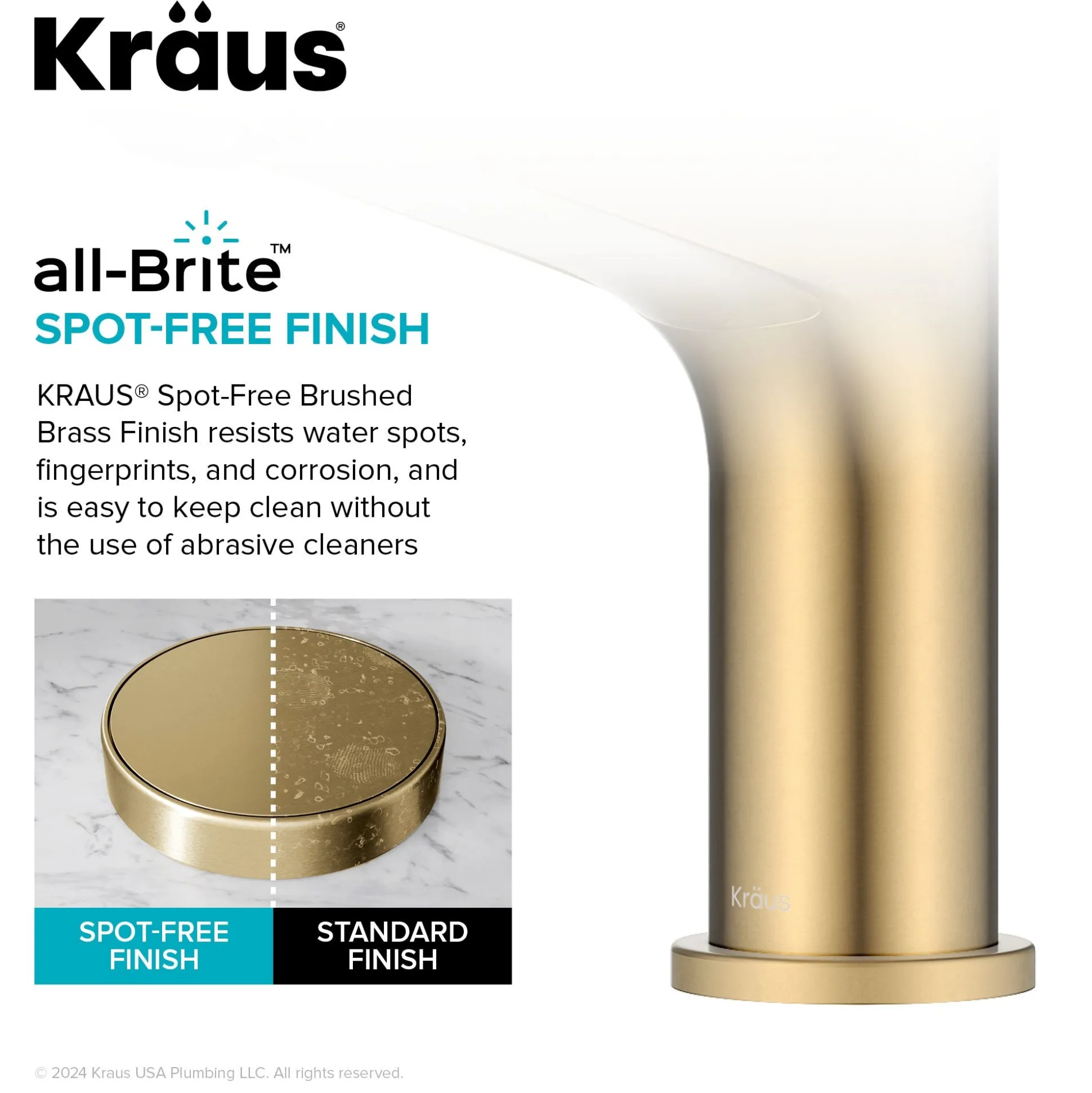 Single Handle Bathroom Faucet in Spot-Free Brushed Brass with Pop Up Drain and Supply Lines