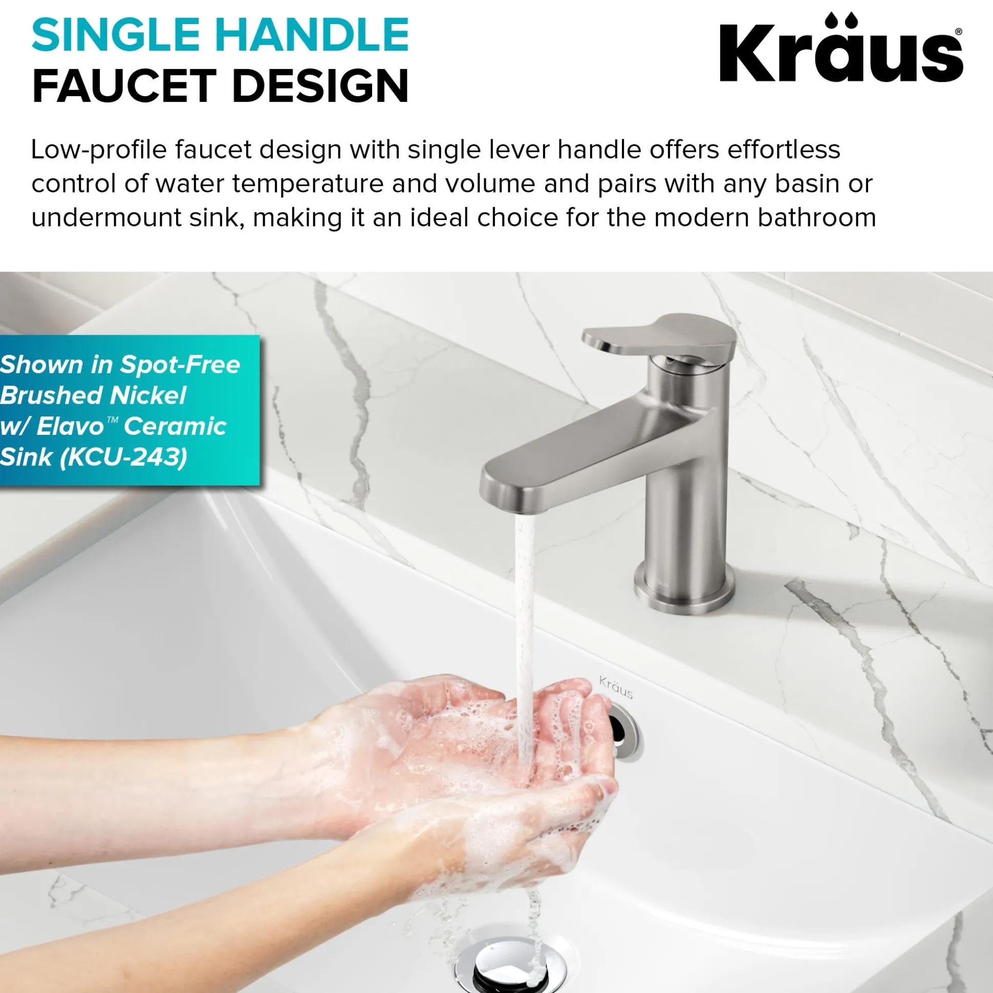 Single Handle Bathroom Faucet in Spot-Free Brushed Brass / Matte Black with Pop Up Drain and Supply Lines