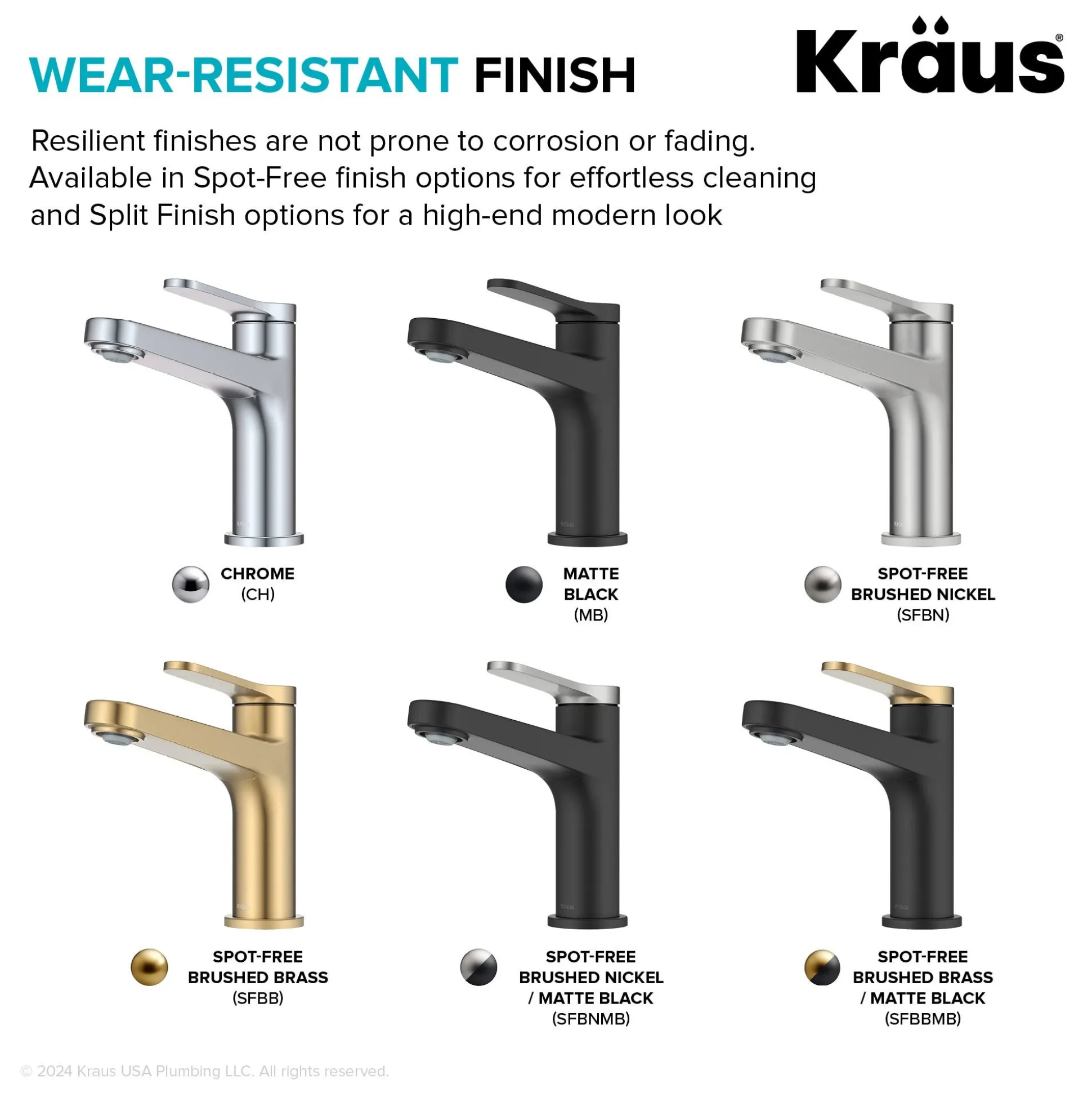 Single Handle Bathroom Faucet in Spot-Free Brushed Brass / Matte Black with Pop Up Drain and Supply Lines