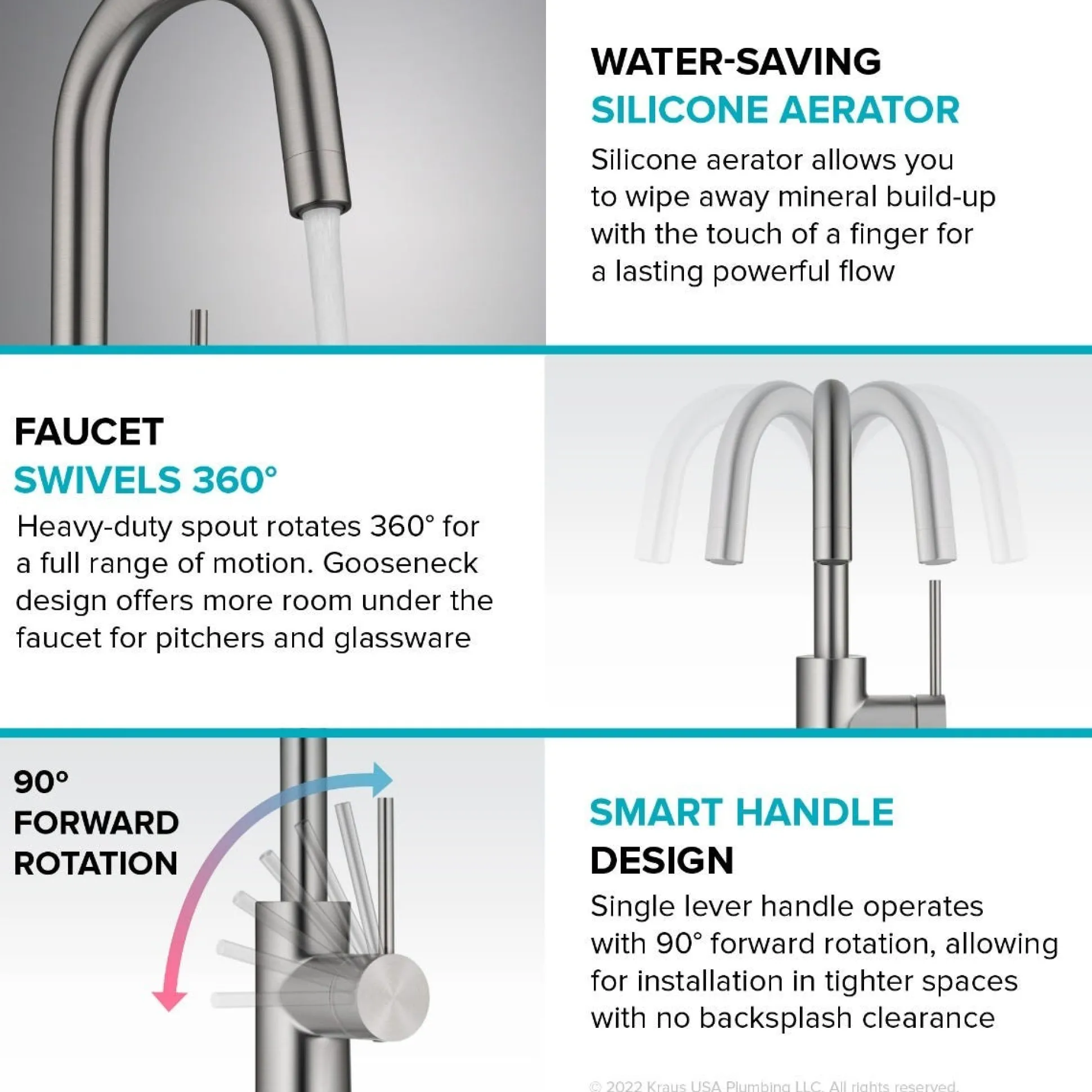 Single Handle Kitchen Bar Faucet with QuickDock Top Mount Installation Assembly in Spot Free Stainless Steel