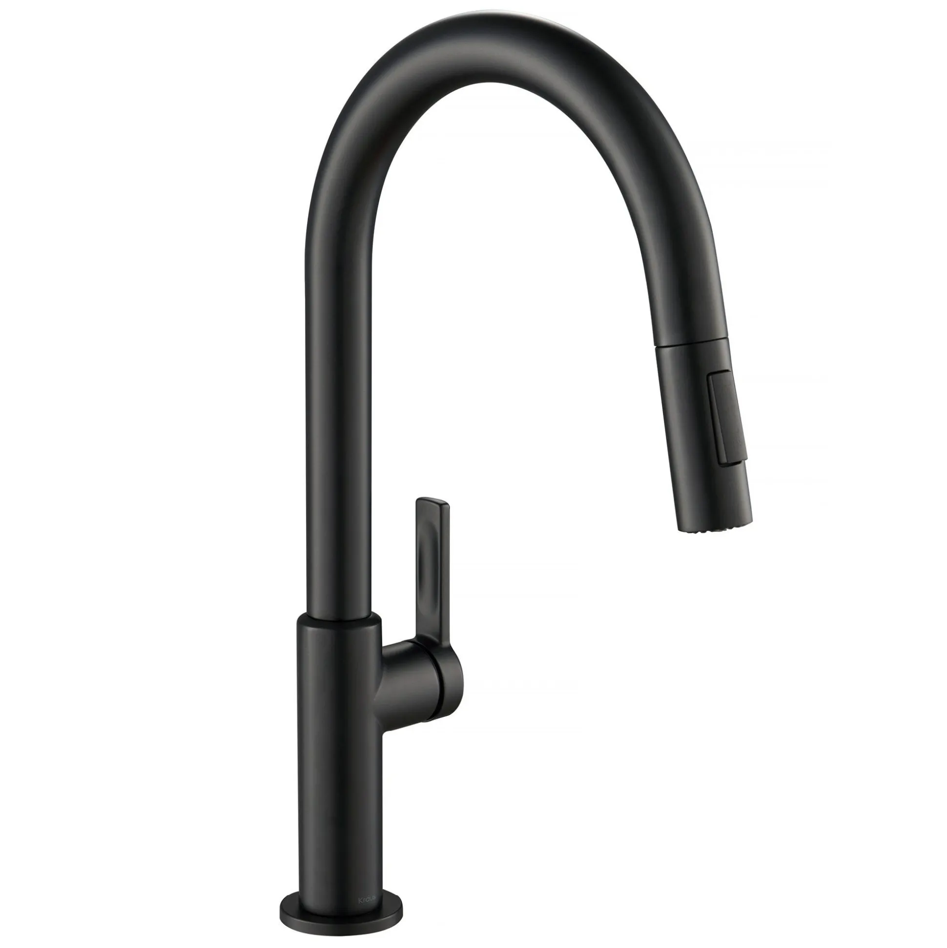 Single Handle Pull Down Kitchen Faucet in Matte Black