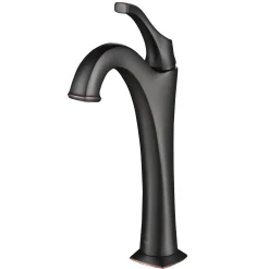 Single Handle Vessel Bathroom Faucet with Pop-Up Drain in Oil Rubbed Bronze