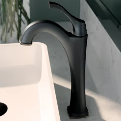 Single Handle Vessel Bathroom Faucet with Pop-Up Drain in Oil Rubbed Bronze