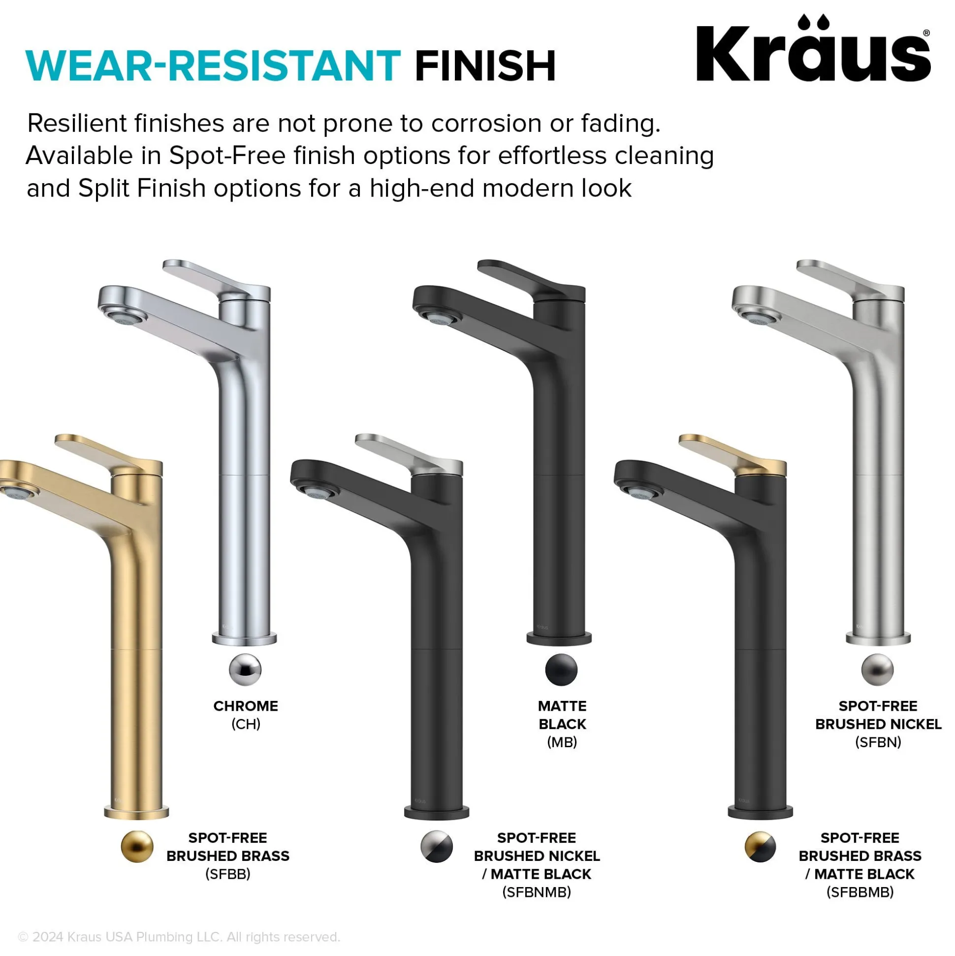 Single Handle Vessel Bathroom Faucet in Spot-Free Brushed Nickel / Matte Black with Pop Up Drain and Supply Lines