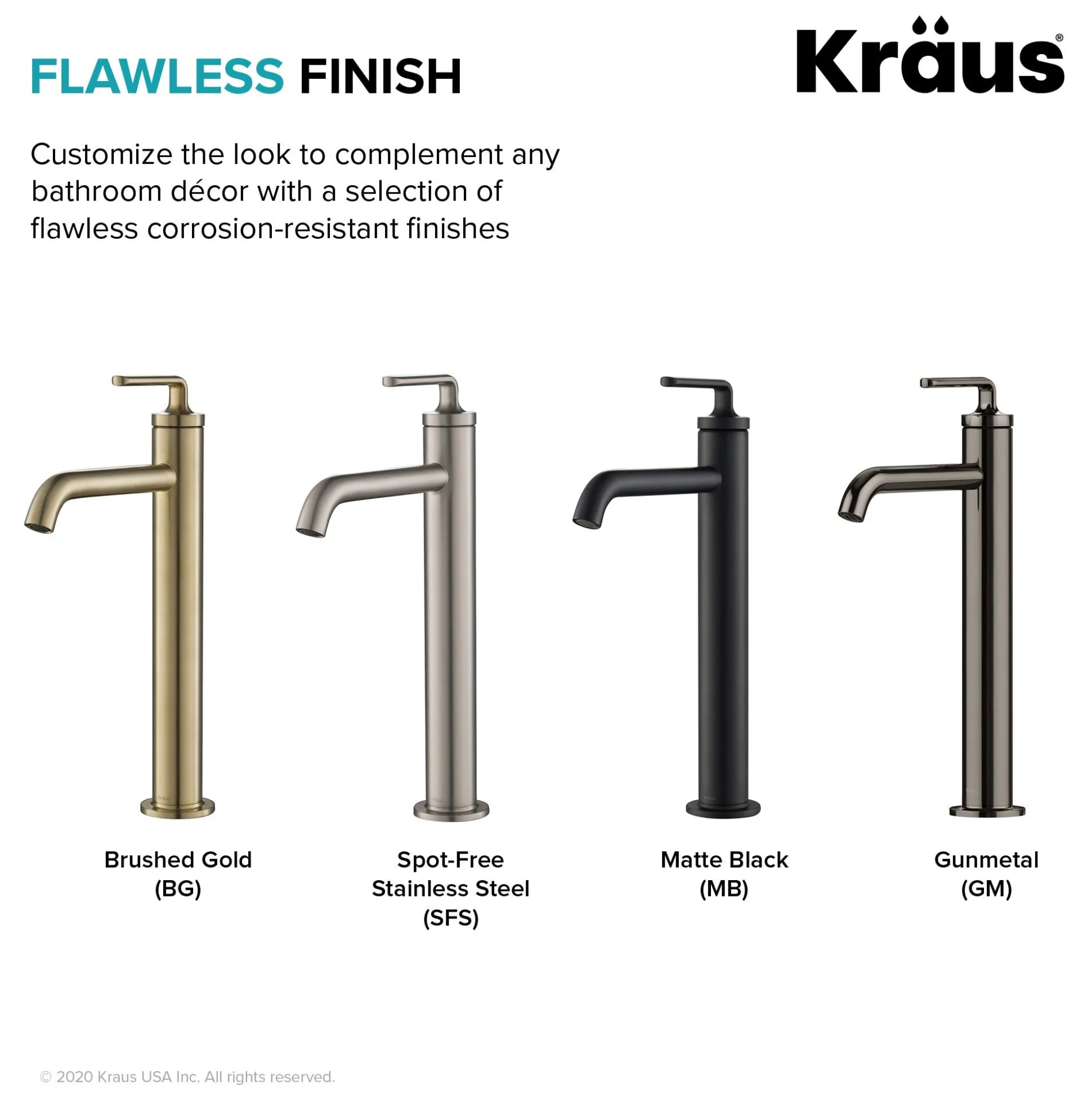Single Handle Vessel Bathroom Faucet with Pop-Up Drain in Spot Free Stainless Steel (2-Pack)