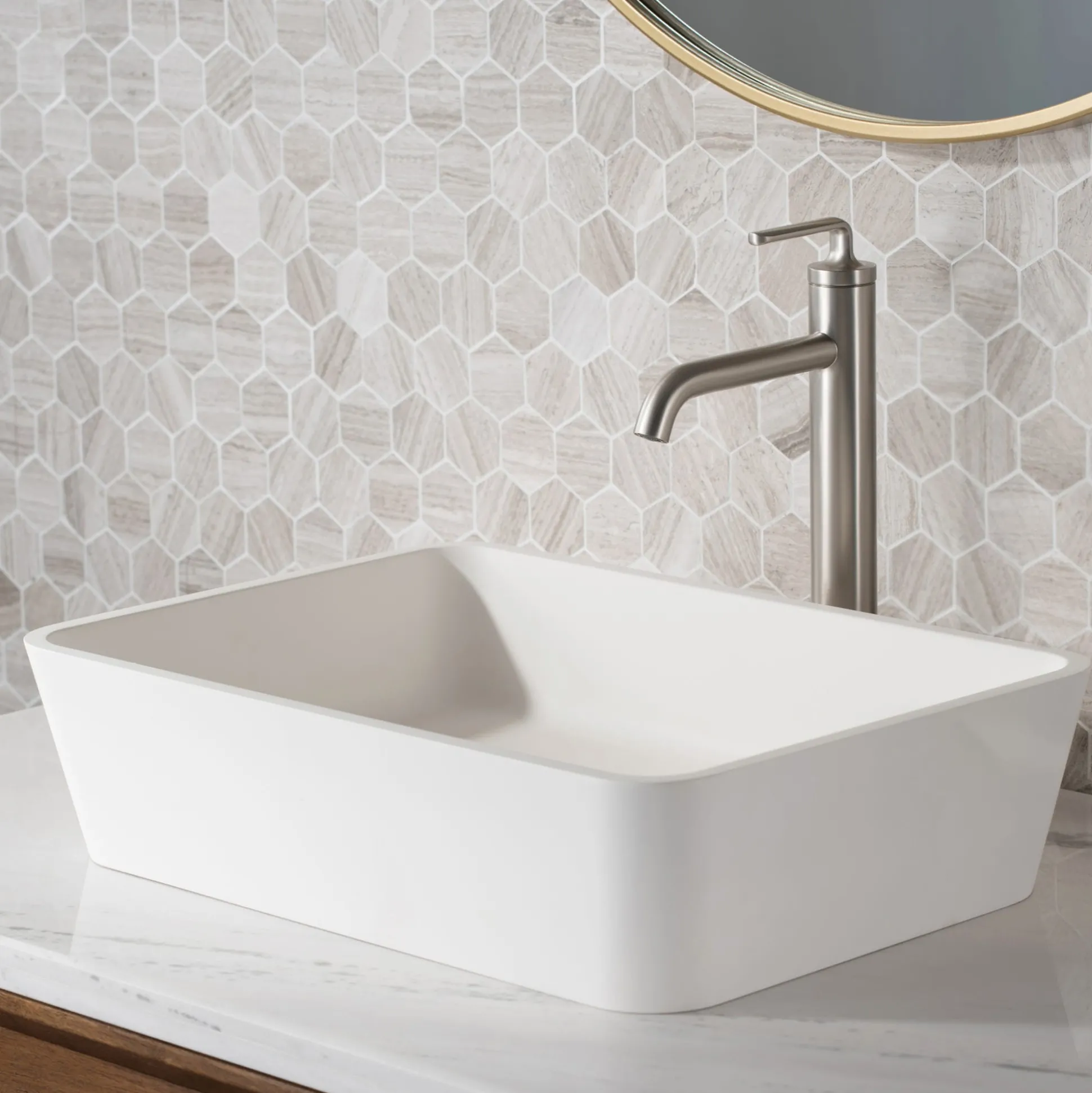 Single Handle Vessel Bathroom Faucet with Pop-Up Drain in Spot Free Stainless Steel (2-Pack)