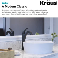 Single Handle Vessel Bathroom Faucet with Pop-Up Drain in Matte Black (2-Pack)