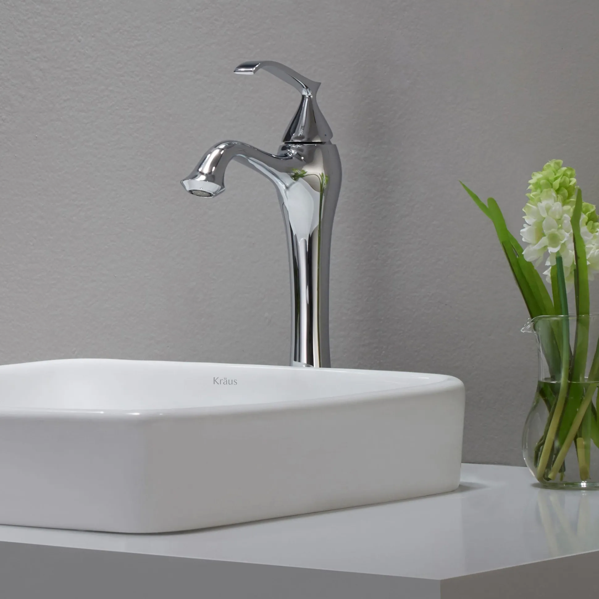 16 1/2" Square Semi-Recessed Ceramic Bathroom Sink in White with Pop-Up Drain in Brushed Nickel