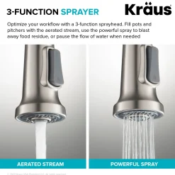 Touchless Sensor Commercial Single Handle Pull Down Kitchen Faucet in Spot Free Stainless Steel