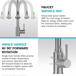 Touchless Sensor 2-Function Single Handle Pull Down Kitchen Faucet in Matte Black