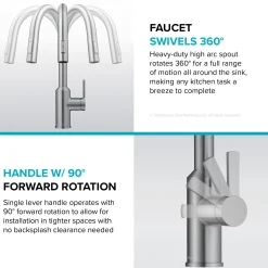 Touchless Sensor Pull-Down Single Handle Kitchen Faucet in Brushed Brass