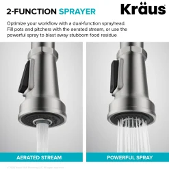 Transitional Industrial Pull-Down Single Handle Kitchen Faucet in Spot-Free Stainless Steel