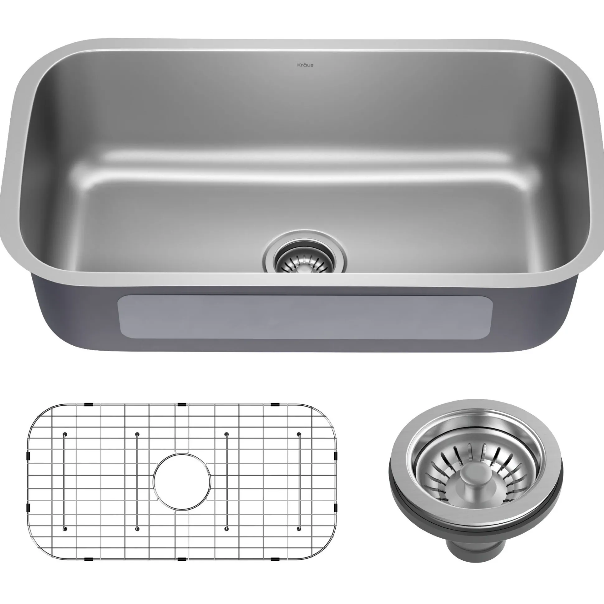 32” Undermount 18 Gauge Stainless Steel Single Bowl Kitchen Sink
