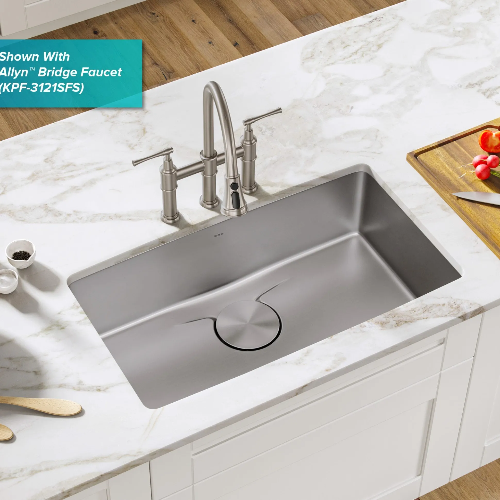 33" Undermount 16 Gauge Stainless Steel Single Bowl Kitchen Sink with DrainAssure Waterway