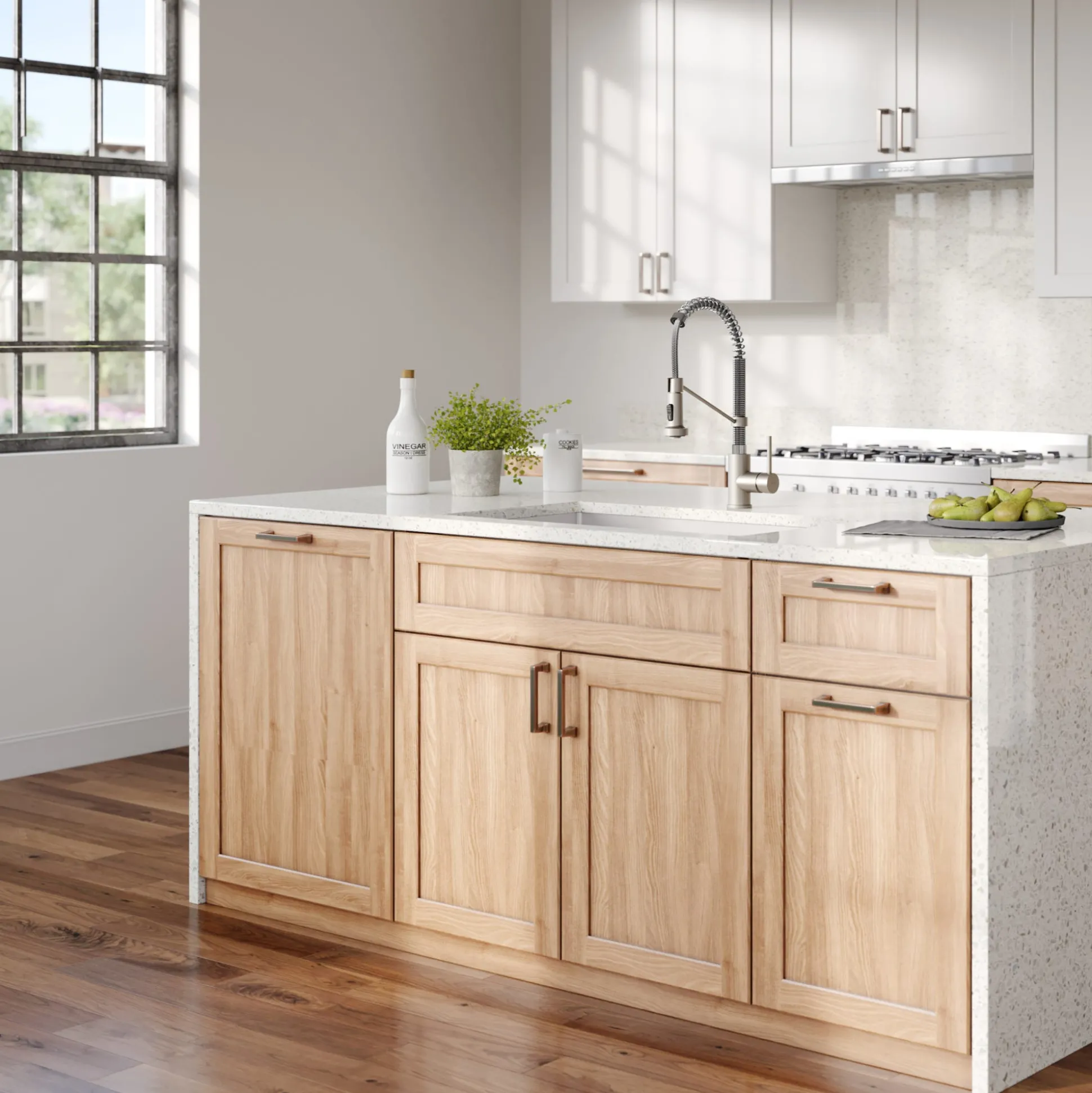 23" Undermount Kitchen Sink w/ Bolden Commercial Pull-Down Faucet and Soap Dispenser in Stainless Steel/Chrome